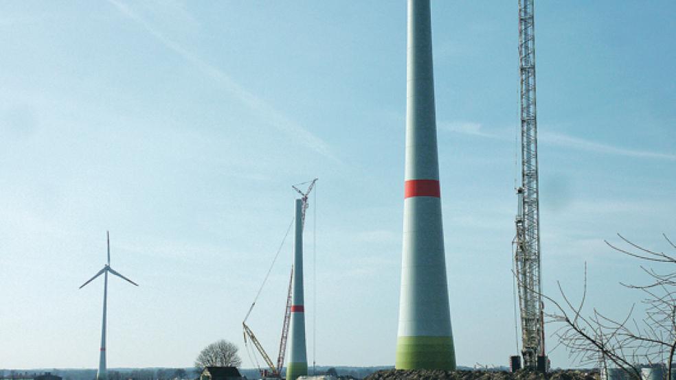 Der zweite Teil des Windparks Börger Ohe befindet sich derzeit im Bau (Bild). Auch in Breddenberg wird gebaut. © Foto: Enova