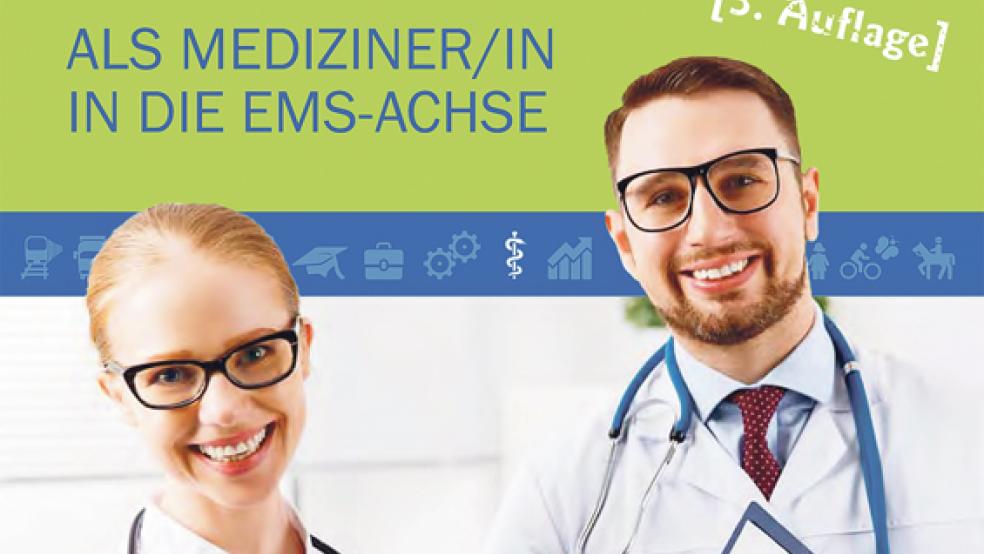 Mit einer Broschüre werben die Mitarbeiter der Ems-Achse auf Messen, zum Beispiel in Hamburg, um den Mediziner-Nachwuchs für Ostfriesland und das Emsland zu begeistern. Auch die Stadt Weener stellt sich in dem Heft vor.  © Foto: privat