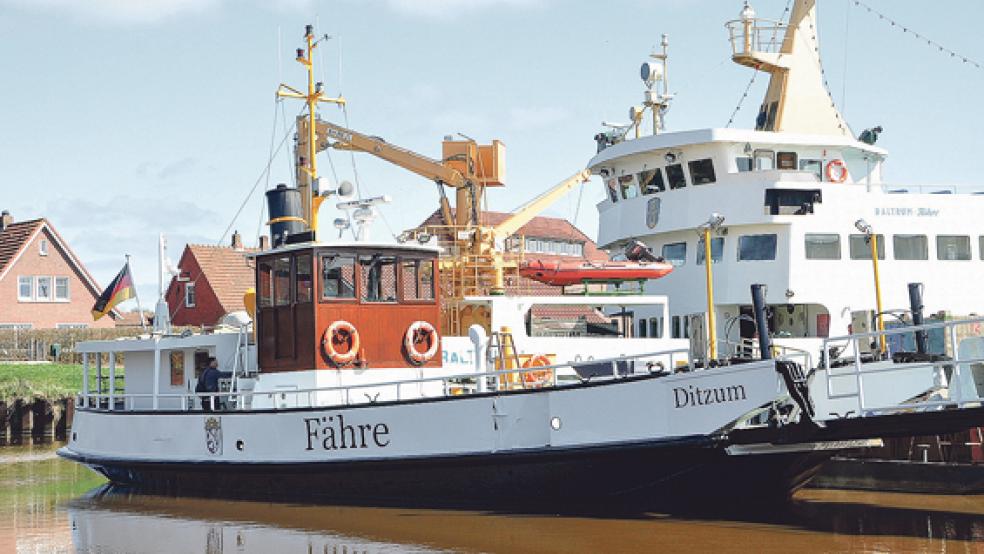 Die Ditzumer Emsfähre ist auf der Schiffswerft Diedrich in Oldersum gewartet worden. Morgen legt sie wieder ab. © Foto: Wolters