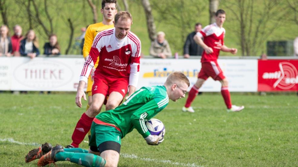 Jemgums Bester stand im Tor: Keeper Steffen Wissmann zeigte einige starke Paraden. © Archivfoto: Mentrup