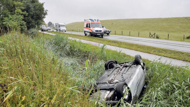 Unfälle auf nasser Fahrbahn