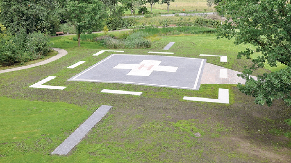 Der neue Hubschrauber-Landeplatz hinter dem Krankenhaus in Weener. © Foto: Klinikum Leer