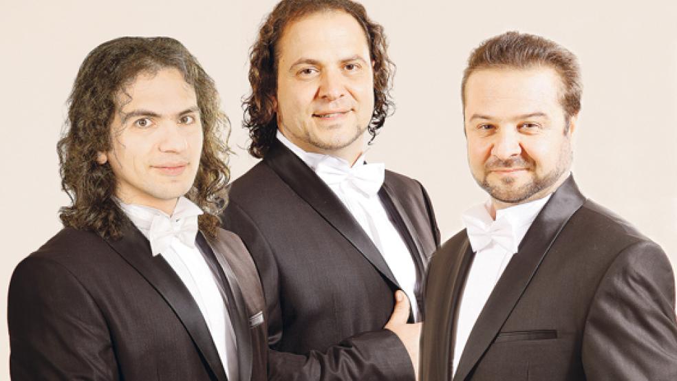 Das Ensemble »Sacralissimo« wird vom musikalischen Leiter Dilian Kushev (Mitte), Tenor Jurii Nikolov (rechts) und dem Pianisten Andrei Angelov (links) gebildet. © Foto: privat