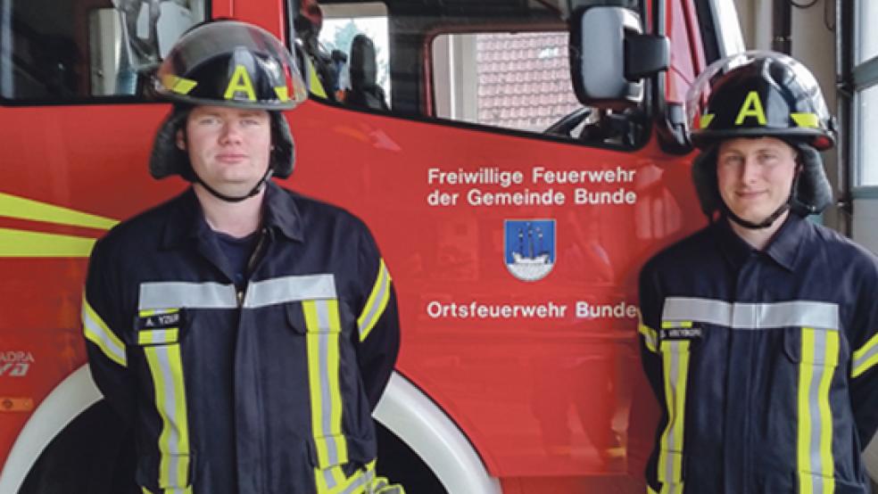 Hoffen auf viele Bunder Kids, die die Jugendfeuerwehr mit Leben füllen: Jugendwart Arno Yzer (links) und sein Stellvertreter Sven Vreyborg. © Foto: privat