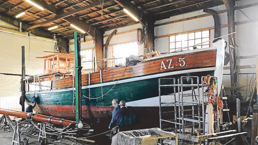 Die »Gebrüder« wird in Ditzum auf der Bültjer-Werft generalüberholt. © Fotos: Schiffergilde