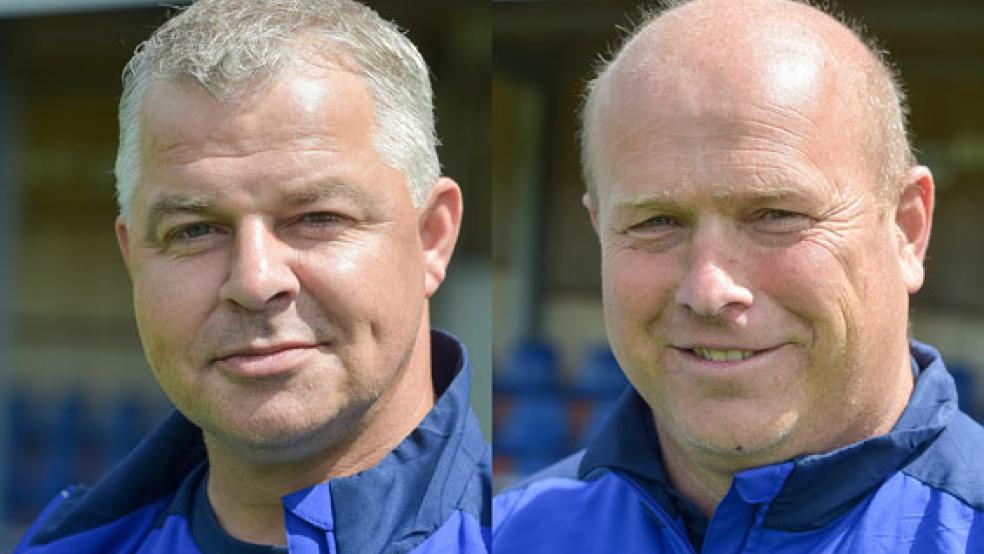 Die TuS-Trainer Wilco Uitslag und Michael Fokken haben ihre Verträge verlängert. © Fotos: Bruins