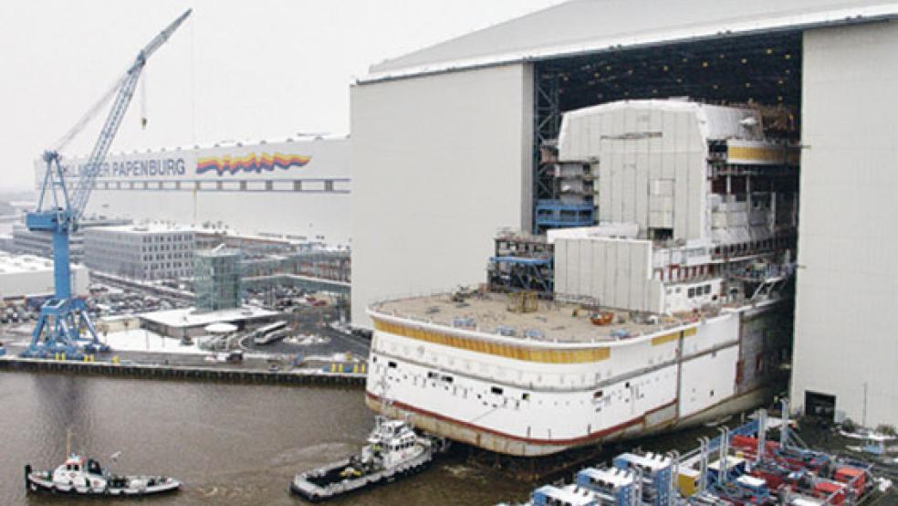 Das Heckteil der »Aida Nova« wurde am Montag ausgedockt. © Foto: Aida Cruises