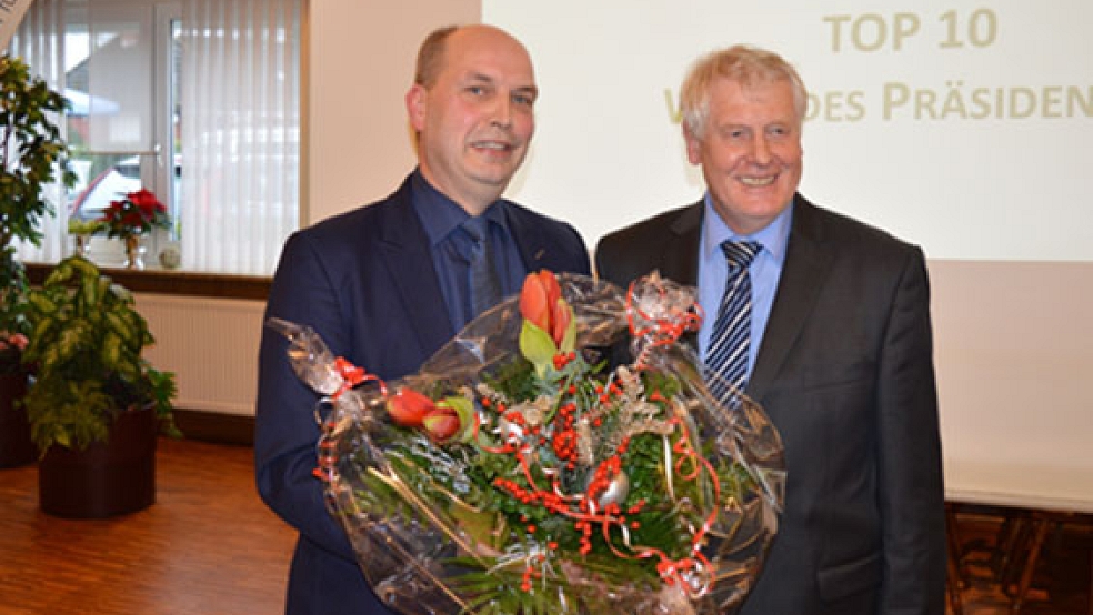 Manfred Tannen (links) löst Erich Hinrichs als ostfriesischen LHV-Präsidenten ab. © Foto:Mittelstaedt