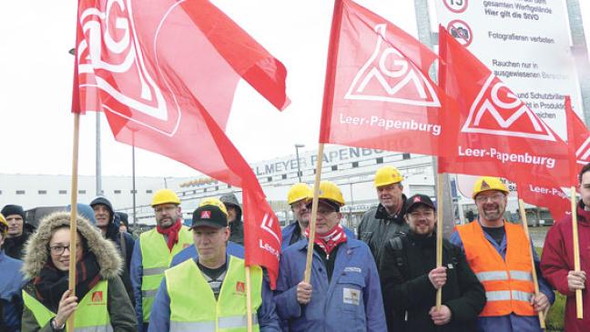 Auch Warnstreiks bei der Meyer Werft
