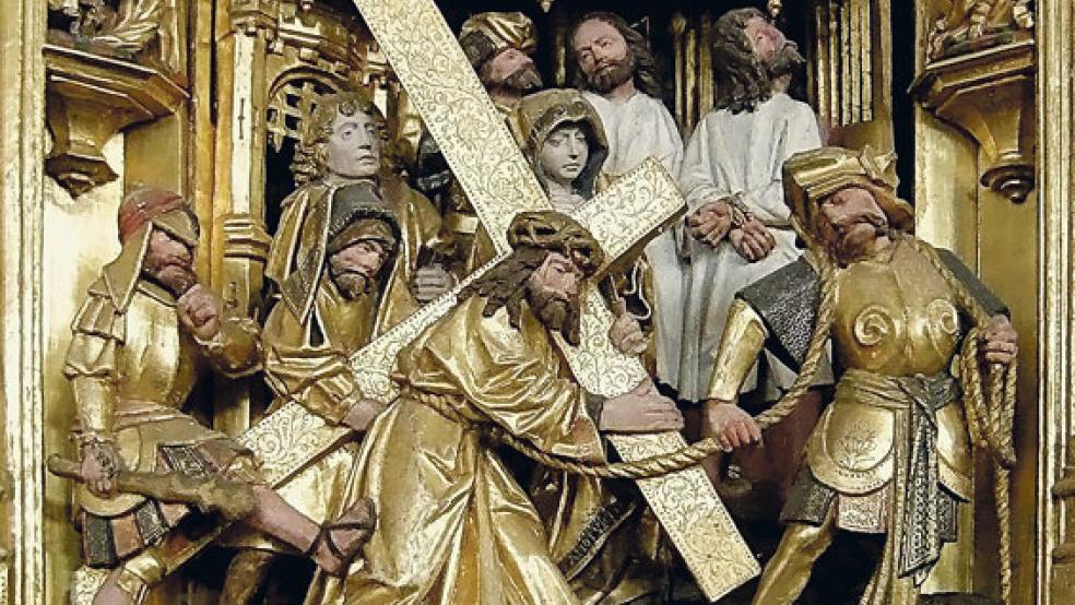 Der »Ihlower Altar« aus der Auricher Lambertikirche wird am 14. Februar thematisiert. © Foto: Eric Hasseler