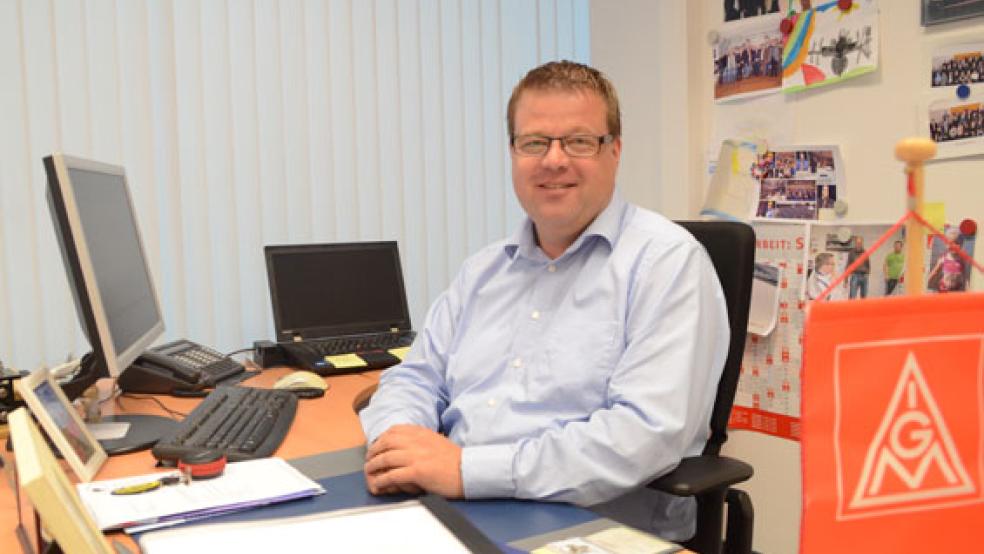 Der Erste Bevollmächtigte der IG Metall Leer-Papenburg, Thomas Gelder aus Bunde, kritisiert den Arbeitgeberverband für Ostfriesland und Papenburg. © Foto: Hanken