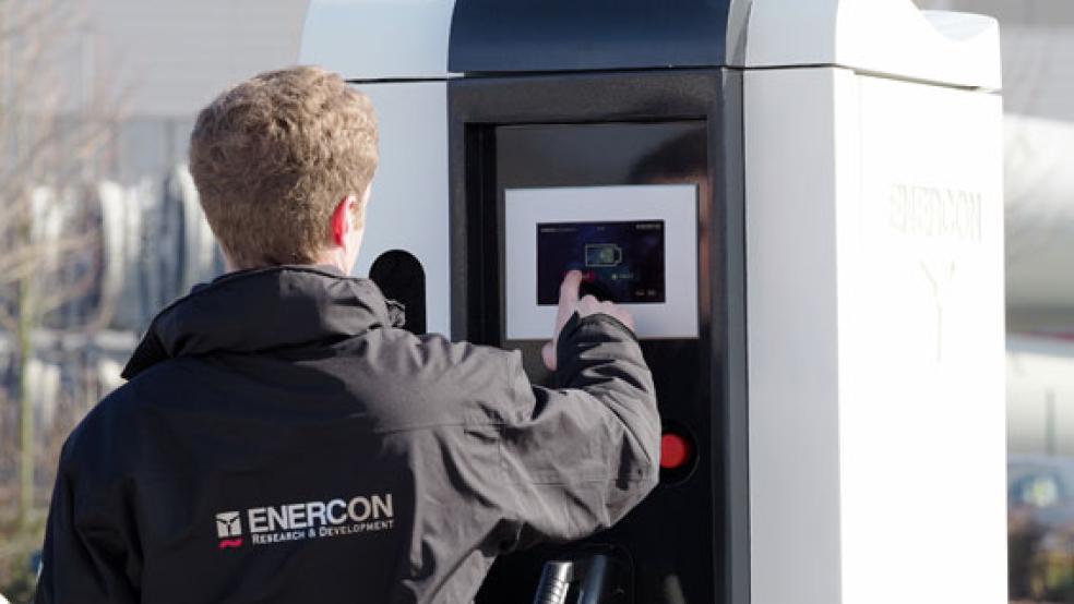 In Aurich hat das Unternehmen »Enercon« heute die erste 350 kW-Schnellladestation in Betrieb genommen. © Foto: Enercon