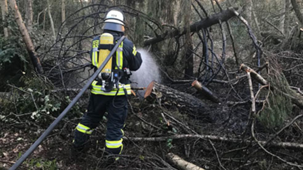 Die alarmierten Einsatzkräfte konnten eine weitere Ausbreitung des Feuers verhindern. © Foto: Feuerwehr
