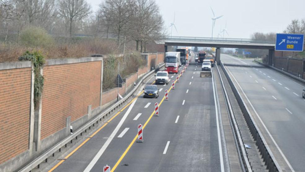 Auch im Bereich der Trogstrecke bei Beschotenweg laufen die Sanierungsarbeiten auf der Autobahn 31. © Foto: Boelmann