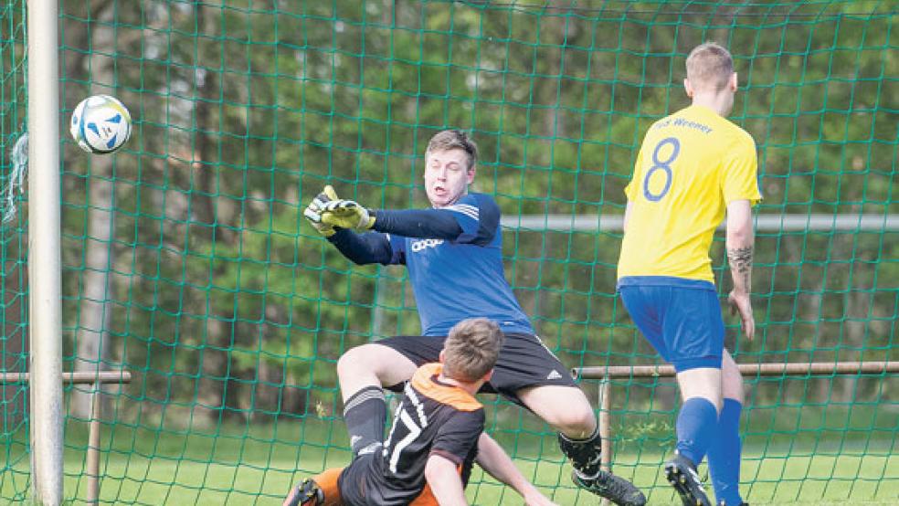 Wymeers Marco Dreesmann brachte sein Team mit dem 1:0 in Führung. © Foto: Bruins