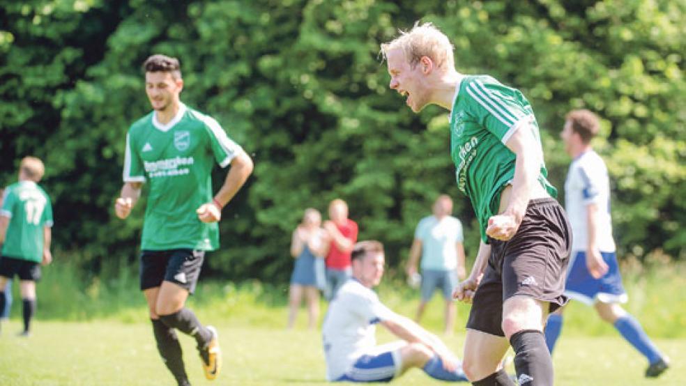 Wie wichtig dieser Sieg gegen Suurhusen war, lässt sich unschwer am Jubel von Bingums Markus Geuken erkennen.  © Foto: Bruins