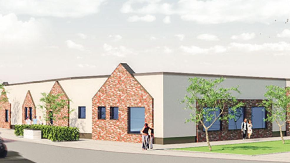 Das ist die Variante 1 der Gestaltung des künftigen Textilmarktes bei Combi, den auch Architekt Matthias Knopf favorisiert. Der Bauausschuss soll sich jetzt zwischen drei Gestaltungsentwürfen entscheiden. © Graphik: beyer + Freitag + zeh