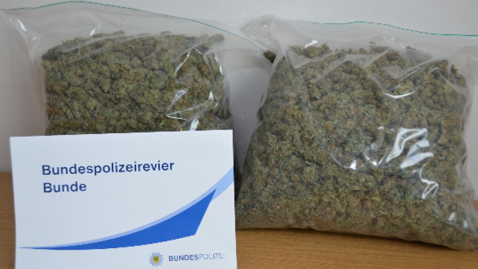 Beschlagnahmte Drogen - rund 3,2 Kilogramm Marihuana wurden sichergestellt. © Foto: Bundespolizei