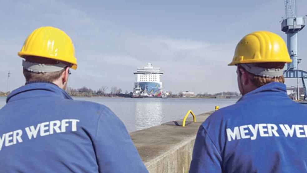 Für den im Magazin »Spiegel« durch einen Werkvertragsarbeiter erhobenen Vorwurf, dass ein Subunternehmen der Werft Mitarbeiter systematisch ausbeutet, gibt es keine Nachweise. © Archivfoto: Meyer Werft