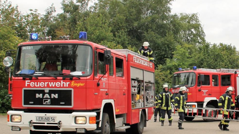 Die Feuerwehr war heute Vormittag in der Rostocker Straße in Weener im Einsatz. © Foto: Rand (Feuerwehr) 