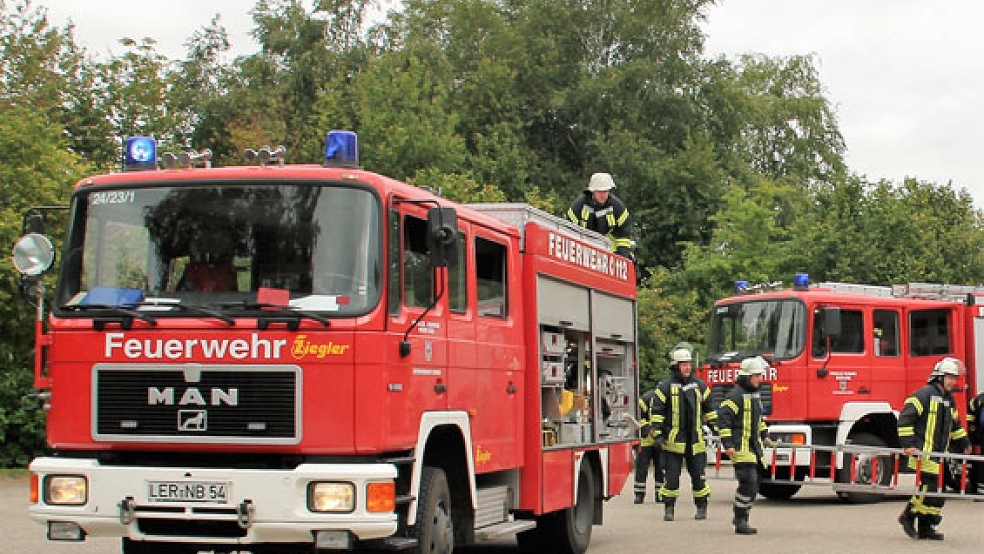 Die Feuerwehr war heute Vormittag in der Rostocker Straße in Weener im Einsatz. © Foto: Rand (Feuerwehr) 