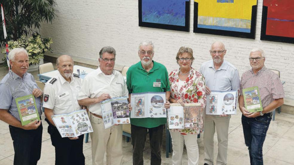 Sie engagieren sich für die Verkehrserziehung von Kindern (von links): Klaus Wilbers (Verkehrswacht Wittmund), Hans Friedel Walther, (Verkehrswacht Aurich), Diedrich Draeger (Verkehrswacht Emden), Wibrandus Reddingius (Verkehrswacht Leer), Signe Foetzki (Brandkasse), Hajo Reershemius (Verkehrswacht Norden) und Georg Reichelt (Verkehrswacht Leer). © Foto: Vortanz