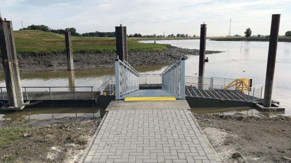 Der Weg ist frei - zumindest zum Anleger in Weener. In der kommenden Woche wollen die Beteiligten den »Fahrplan« für den Probebetrieb der »Friesenfähre« festzurren. © Foto: Boelmann