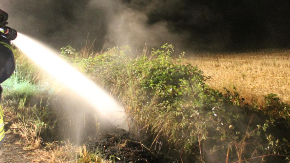 Ein Böschungsbrand hat in der vergangenen Nacht die Feuerwehr gefordert. © Foto: Feuerwehr