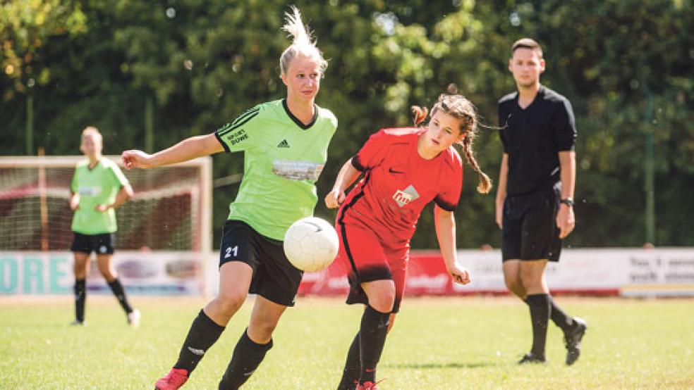 Jemgums Neele Geyken war am Ende die einzige aus ihrem Team, die ihren Elfmeter verwandeln konnte. © Foto: Bruins
