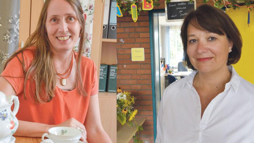 Auch in Baden-Württemberg gab es bei Ann-Charlott Meinen Tee zu trinken. Zur Einschulung gab es für Anja Meißner eine Schultüte, zum Start als Rektorin einen Bogen. © Fotos: privat (2), Muising (2)