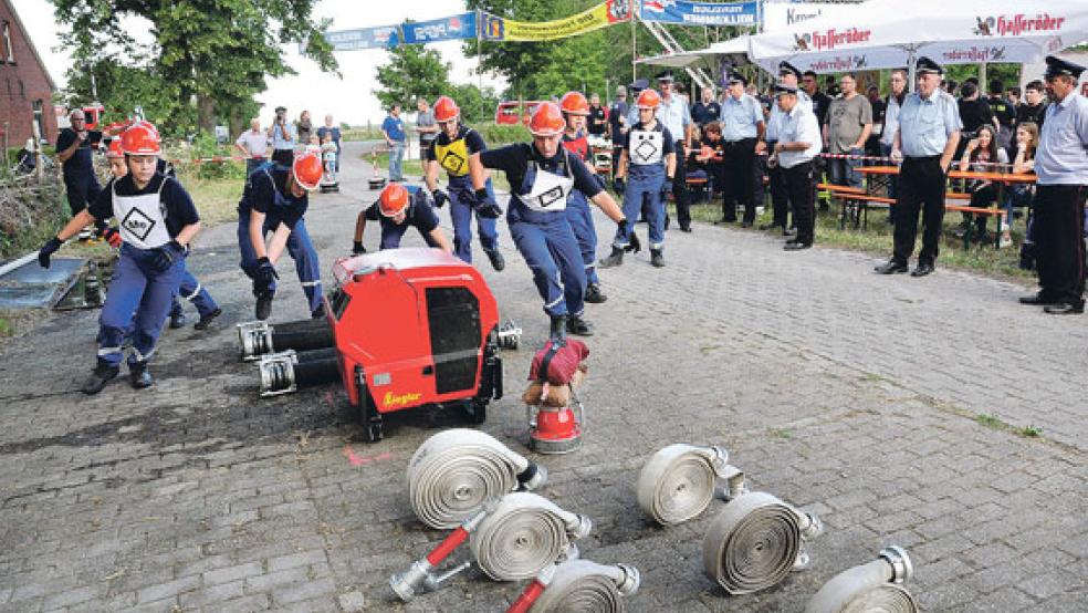 Der Weeneraner Nachwuchs bei seinem Start im Schnelligkeits-Wettbewerb. © Fotos: Wolters