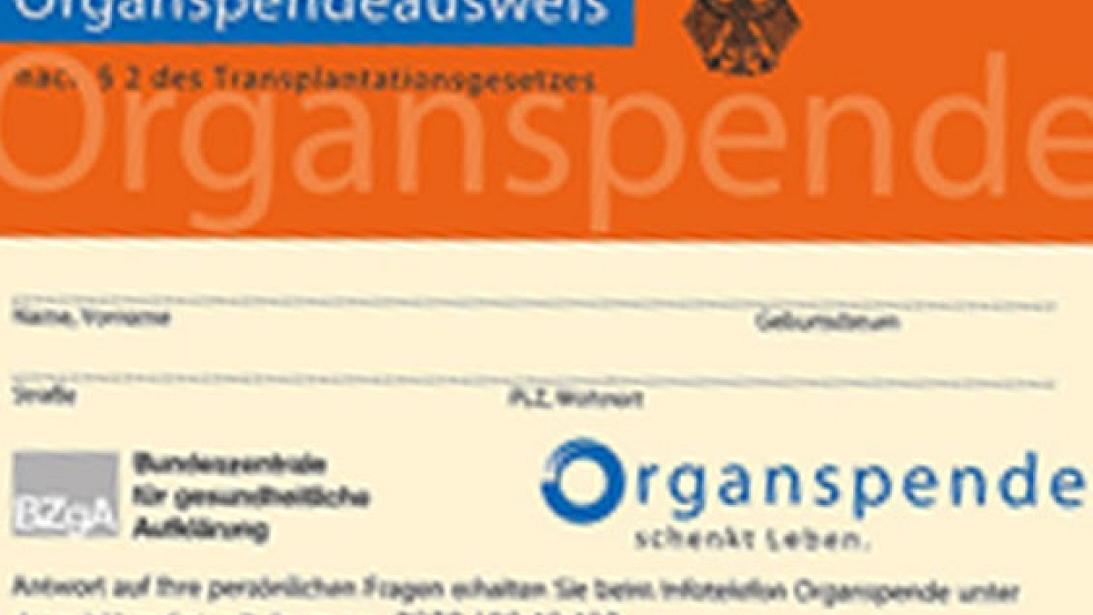 Auf dem Organspendeausweis wird festgehalten, ob und welche Organe im Todesfall gespendet werden können. © Fotos: Pixabay