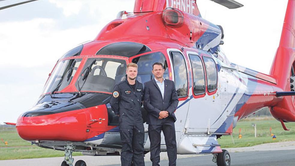 Nachwuchs in der NHC-Flotte: Ein sechster Helikopter wurde jetzt in Emden in Dienst gestellt. © Foto: privat