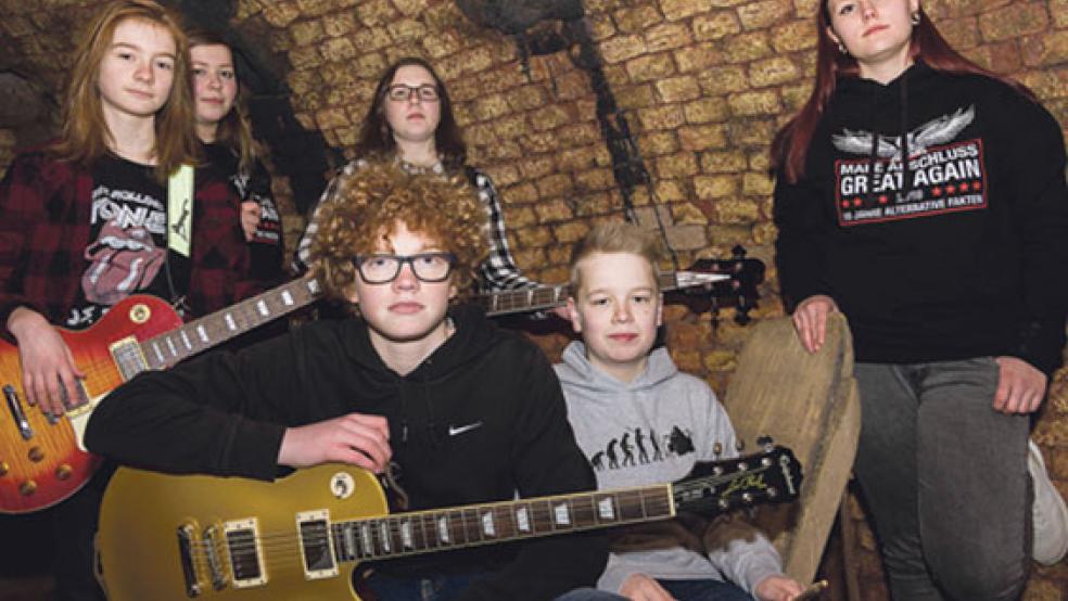 Die aktuelle Formation von »Kids on Rock« hat bereits Bühnenluft geschnuppert. © Foto: privat