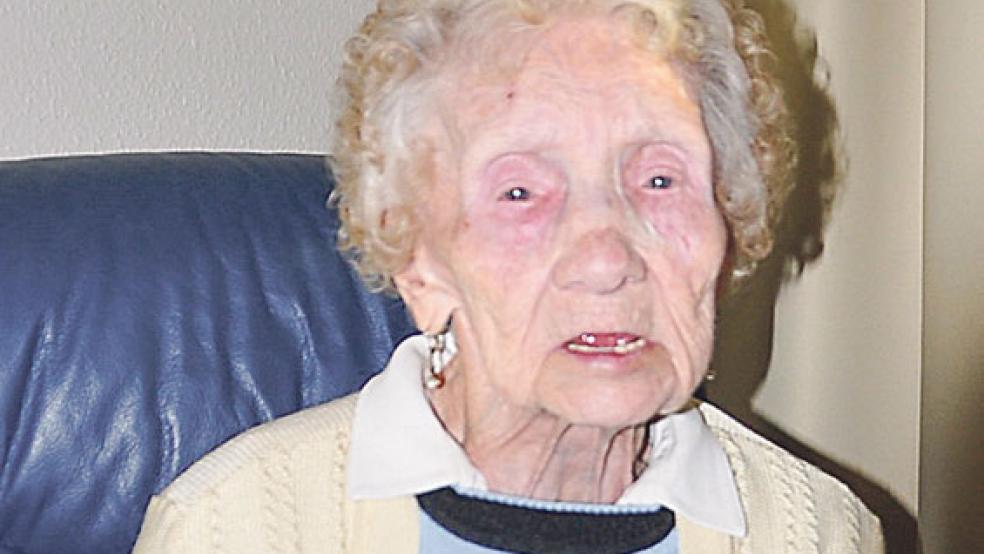 Sophie Boelsen ist die älteste Einwohnerin des Landkreises Leer. © Foto: Wolters