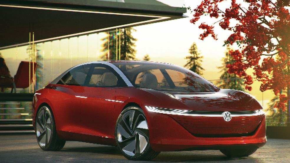 Diese VW-Studie zeigt, wie das Elektrofahrzeug »ID Aero« aussehen könnte. © Foto: Volkswagen