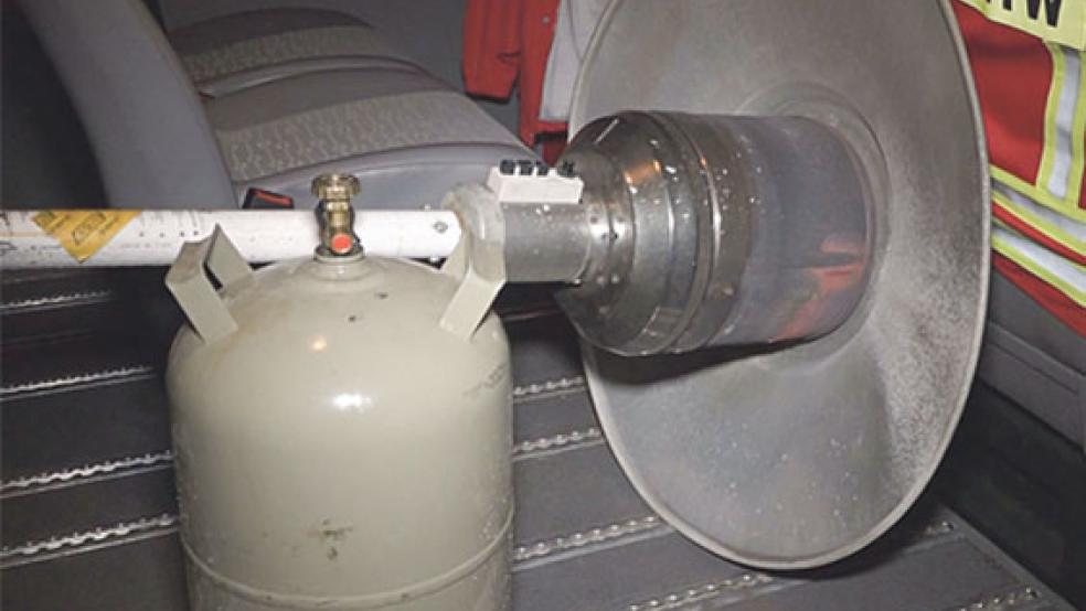 Der Heizpilz wurde von den Einsatzkräften sichergestellt.  © Foto: Loger