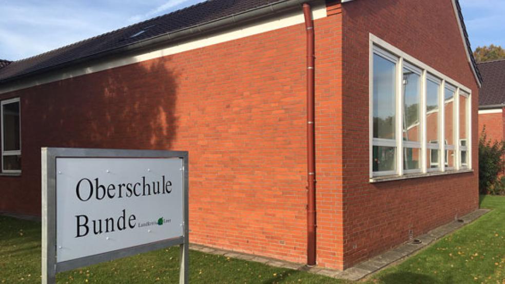 Die Mitarbeiter der Oberschule Bunde wollen erst die Untersuchungsergebnisse abwarten, bevor sie wieder in die Büroräume einziehen. © Archivfoto: Boelmann