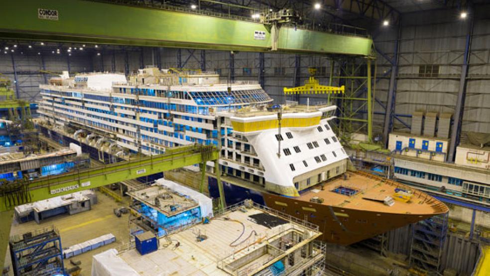 Die »Spirit of Discovery« will die Meyer Werft im Sommer 2019 an die britische Reederei »Saga Cruises« abliefern. Insgesamt sollen im kommenden Jahr drei Kreuzfahrtschiffe in die Nordsee überführt werden. © Foto: Meyer Werft