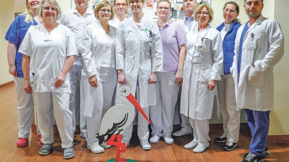 Das Team der Klinik für Gynäkologie und Geburtshilfe freut sich über den Geburtenrekord aus dem Jahr 2018. © Foto: Klinikum Leer