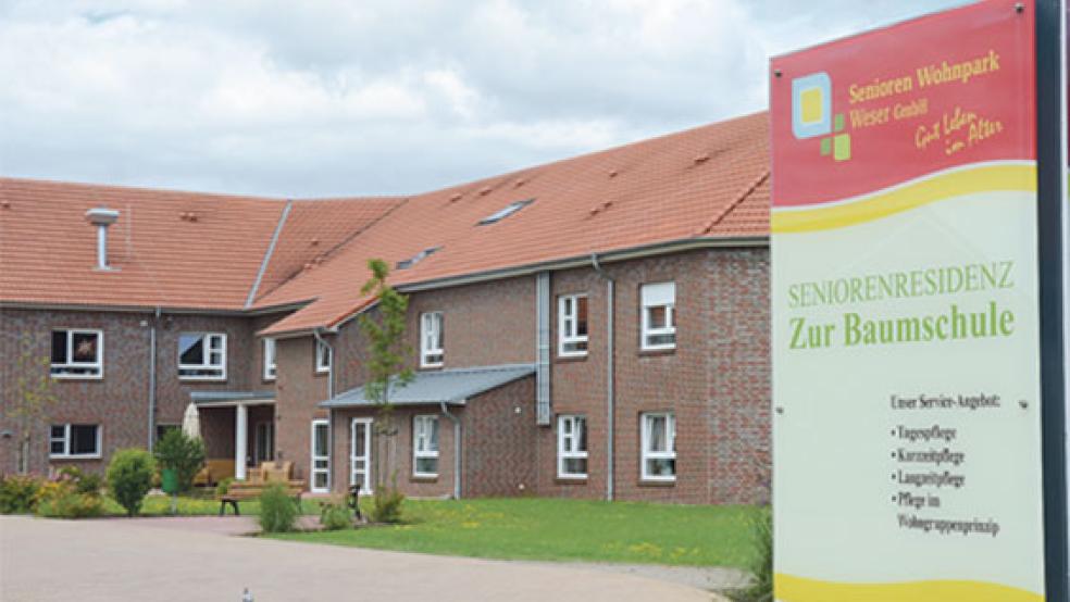Die Seniorenresidenz »Zur Baumschule« in Weener verfügt über 77 Pflegeplätze. Hinzu kommt eine Tagespflege mit etwa zehn Plätzen und ein »geschützter Bereich« für Demenzerkrankte mit 26 Einzelzimmern. © Archivfoto: Hanken