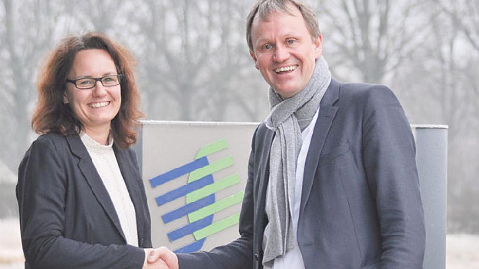 Die EDR-Interreg-Geschäftsführerin Ilona Heijen und der Europaabgeordnete Jens Gieseke. © Foto: EDR