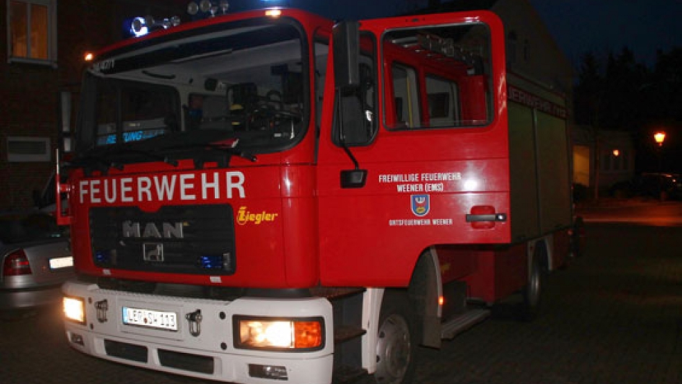 Die Feuerwehr Weener war mit dem Löschgruppenfahrzeug und mehreren Einsatzkräften vor Ort. © Foto: Rand