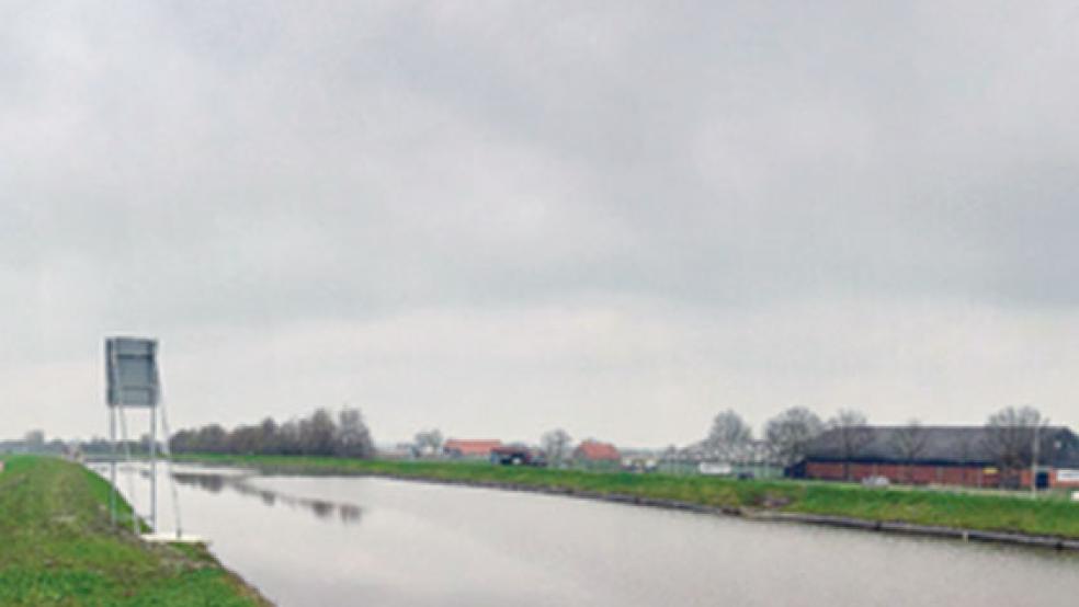 Über den »Winschoter Diep« wird eine von insgesamt vier Brücken führen, rechts verläuft parallel die Autobahn A7, links ist ein Teil des Winschoter Stadtparks zu sehen. © Fotos: Kuper