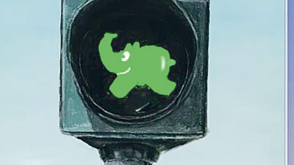So hätten ausgewählte Ampeln in Emden aussehen können: Otto Waalkes setzte die Idee sofort zeichnerisch um. © Illustration: Otto Waalkes