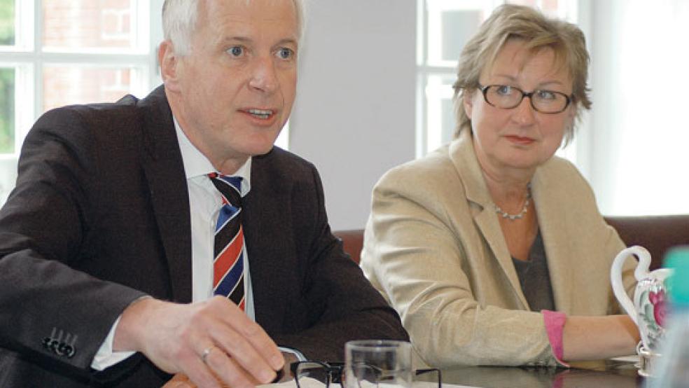 Vorstandschef Thomas Weiss und Pressesprecherin Signe Foetzki. © Foto: Szyska