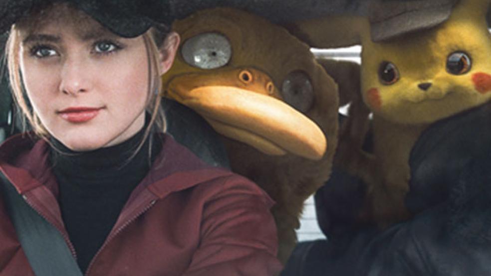 Gemeinsam mit Pikachu und Reporterin Lucy (Kathryn Newton) versucht Tim (Justice Smith) herauszufinden, was mit seinem Vater passiert ist. © Foto: Warner Bros