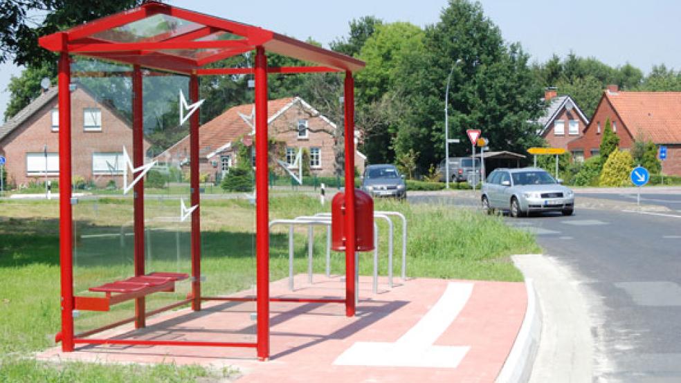 Die Haltestelle »Am Timke« in Tichelwarf nach ihrer Fertigstellung im Juli 2014. © Archivfoto: Hoegen