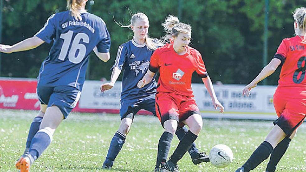 Vor allem vorne haben die Jemgumerinnen in der Bezirksliga zu kämpfen. © Foto: Bruins