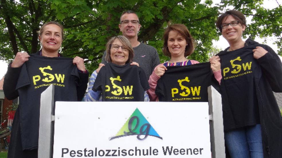 Nach dem Schulschluss wartet auch heute der Ossiloop auf (von links) Dagmar Schäfer-Kraft, Anke Schrader, Thorsten Eesmann, Ineke Ubbens und Katrin Daalmeyer. © Muising